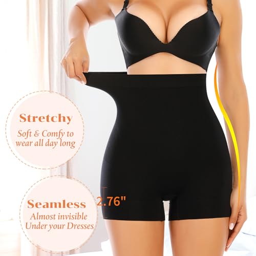 Image of Werena Shapewear Shorts Tummy Control for Women High Waisted Body Shaper Underwear Slimming Slip Shorts Under Dresses