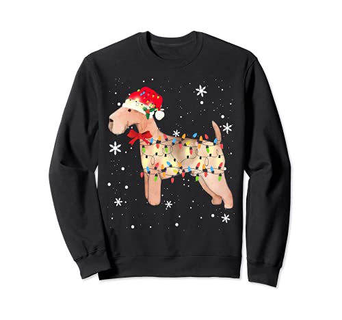 Lakeland Terrier Dog Christmas Light Xmas Mom Dad Gifts Sweatshirt