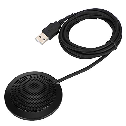 YedaHcy USB Omnidirectional Microphone with 360 Degree Sound Pickup, Metal Mesh Cover, for Desktop Meetings, Video Conferences, Live Broadcasts, and Recordings, Compatible with Glass pane