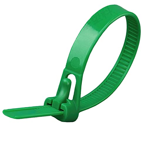 Oksdown 100 stuks herbruikbare kabelbinders zwart 200 mm × 7,6 mm zwaar belastbare sterke nylon grote ritsbanden 8 inch losbare plastic dikke tie- wraps
