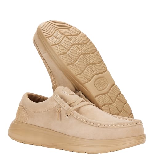 Image of HEYDUDE Men's Wally Comf Suede Slip-On Loafers | Lightweight Men's Casual Shoes | Extra Plush Midsole Padding for Everyday Wear
