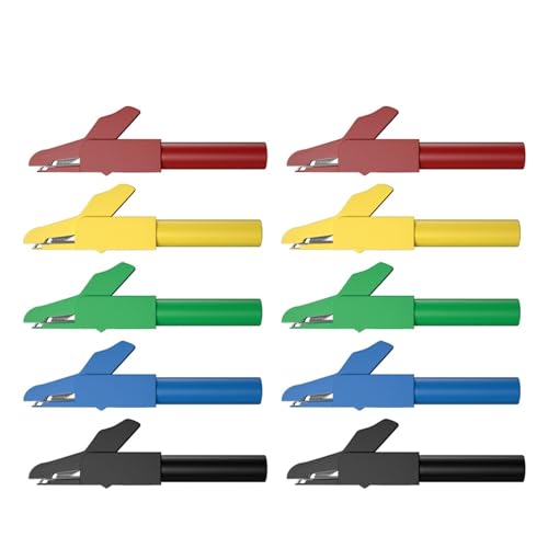 Pinzas de cocodrilo de 4 mm Q.60029 con aislamiento robusto para conector banana de cables