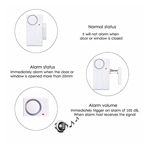 Alarma de ventana abierta de alto decibelio con sensor magnético antirrobo inalámbrico C 5