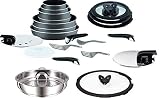 Tefal Ingenio 23-teiliges Pfannen-Set, Dampfgarer und Zubehör-Set, Anthrazitgrau, nicht Induktion