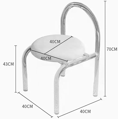 Taburete de maquillaje acrílico fácil de instalar con soporte para tocador 3