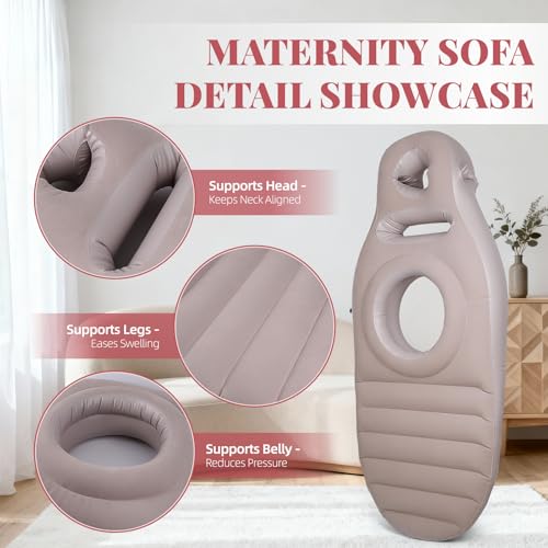 Inflatable Pregnancy Pillow with Belly & Head Hole