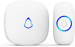 SECRUI Wireless Doorbell, Plug in Waterproof Operating at 1,000 Feet Long Range Cordless Battery Operated Doorbell with 58 Chimes 5 Volume Levels LED Light Easy Install for Home, School, Office-White