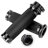 1 Inch/25mm Handlebar Grips Motorcycle Throttle Grip Universal for Harley Davidson Dyna Sportster 883 1200 Road King Electra Glide Softail Touring (Black)