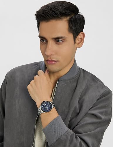 Image of Tommy Hilfiger Jameson Quartz Analog with Blue Dial Silver Stainless Steel Strap Watch for Men - TH1792198