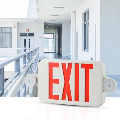 EXITLUX 1 Pack Red&Green Combo Exit Sign with Emergency Lights-UL Certified Red Exit Light Battery Backup & Two LED Adjustable Head, Exit Sign for Business/Home. by EXITLUX - Image 6