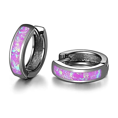 CiNily Opal Hinged Hoop Earrings for Women Cover