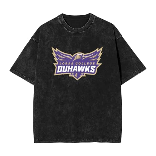 Loras College 230g Retro Short Sleeve T-Shirt - Vintage Style Direct-to-Garment Printed Cotton Tee - Classic Fit3