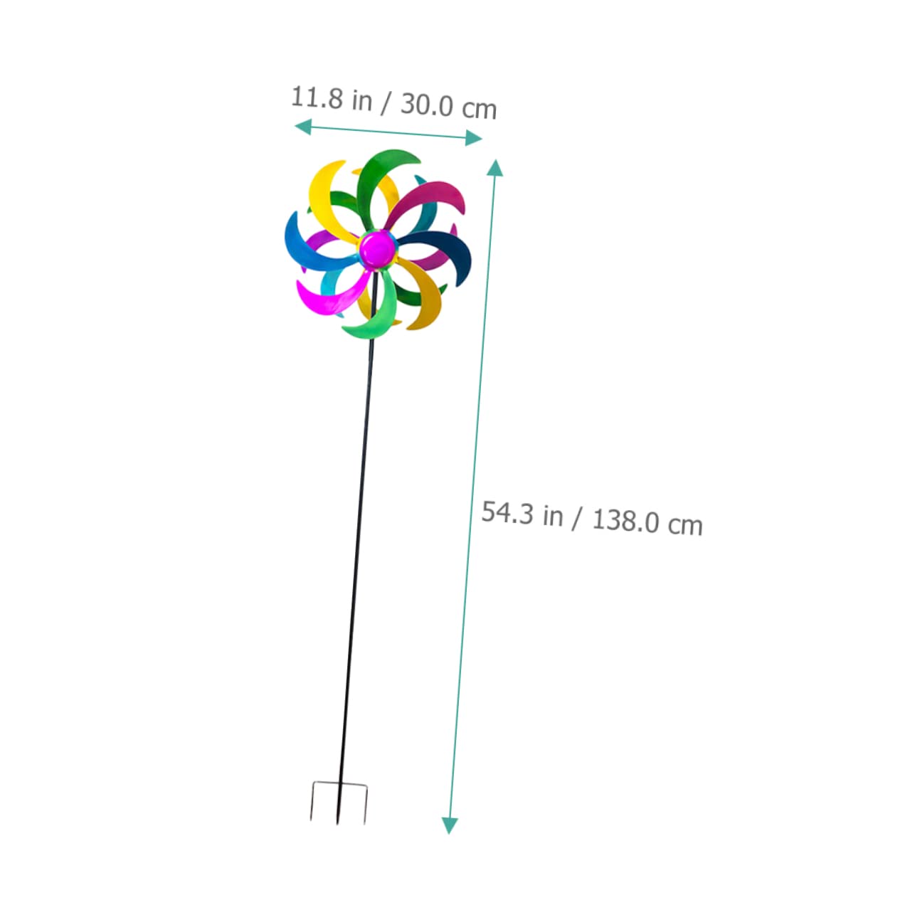 Sosoport Buntes Windmühlenspielzeug 1stück aus Eisen für Garten und Hof | Regenbogen Deko, Schöne Optik, Lebendige Farben, Festliche Stimmung, Outdoor Stake
