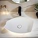 MEKKHALA Rectangular White Vessel Sink with Pop-up Drain - 22