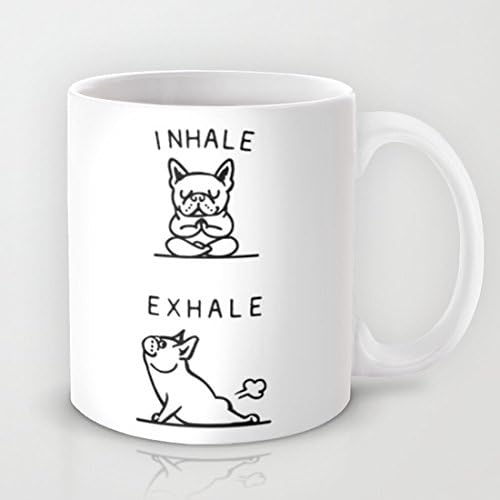 Ushopping Fun - Inhale Exhale Frenchie - Cup Mugs