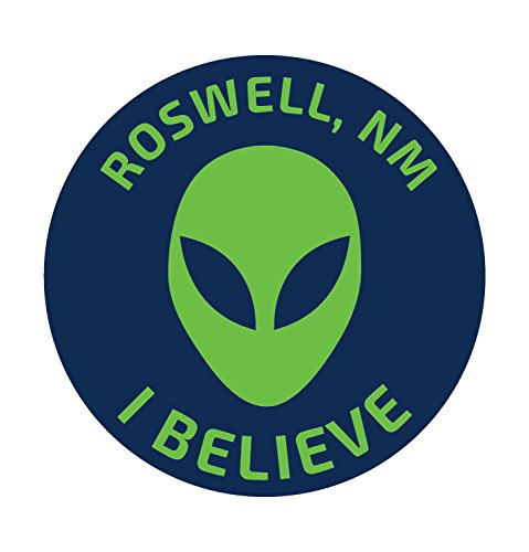 R and R ImportsRoswell New Mexico UFO Alien I Believe Souvenir 4 Inch Round Magnet