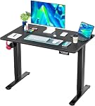 FDW Electric Standing Desk 40x24 Inch Height Adjustable Desk Large Space Office Computer Desk with Headphone Holder 2 Memory Function for Home Office,Black