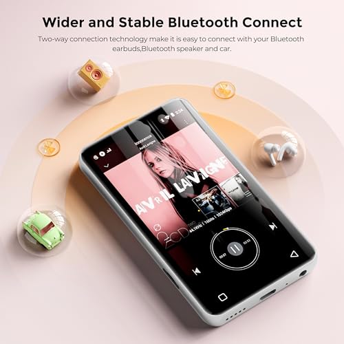 Image of Innioasis MP3 Player with Bluetooth and WiFi, 160GB MP3 Player with Spotify for Kids, 4 inch Touch Screen Android MP3 MP4 Player with Pandora,Amazon Music,Audible,Libby,Audiobooks(White)