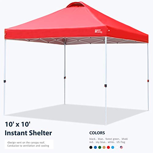MASTERCANOPY Pop-up Canopy Tent Commercial Instant Canopy with Wheeled Bag,Canopy Sandbags x4,Tent Stakesx4