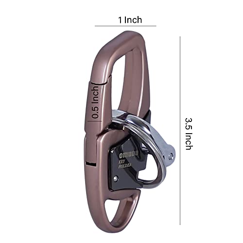 Image of Techpro Stainless Steel Keychain Heavy Duty Car Keychain For Men And Women (Brown)