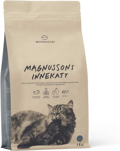 MAGNUSSONs Innekatt (1 x 1,8kg) | Katzentrockenfutter für Erwachsene Hauskatzen mit geringem Energiebedarf | 65% Fleischanteil | Ofengebacken