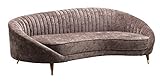 Dank der Steppnähte wird auch die einzigartige Farbe in den Vordergrund gesetzt. Das Sofa ist schließlich ganz in einem romantischen Braunton gestaltet