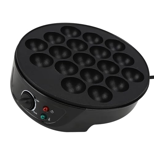 18 Runde Formen, Antihaftbeschichtung, 750W, 4cm Öffnung, Elektrische Takoyaki Maschine zum Genießen von Takoyaki, Kuchen und mehr zu Hause (EU-Stecker)