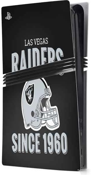 Skinit Decal Gaming Skin Compatible with PS5 Pro Console - Officially Licensed NFL Las Vegas Raiders Team Jersey Design