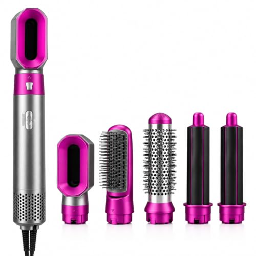 Image of 5-in-1 Hair Styler Hot Air Brush with Straightener, Curler, Dryer