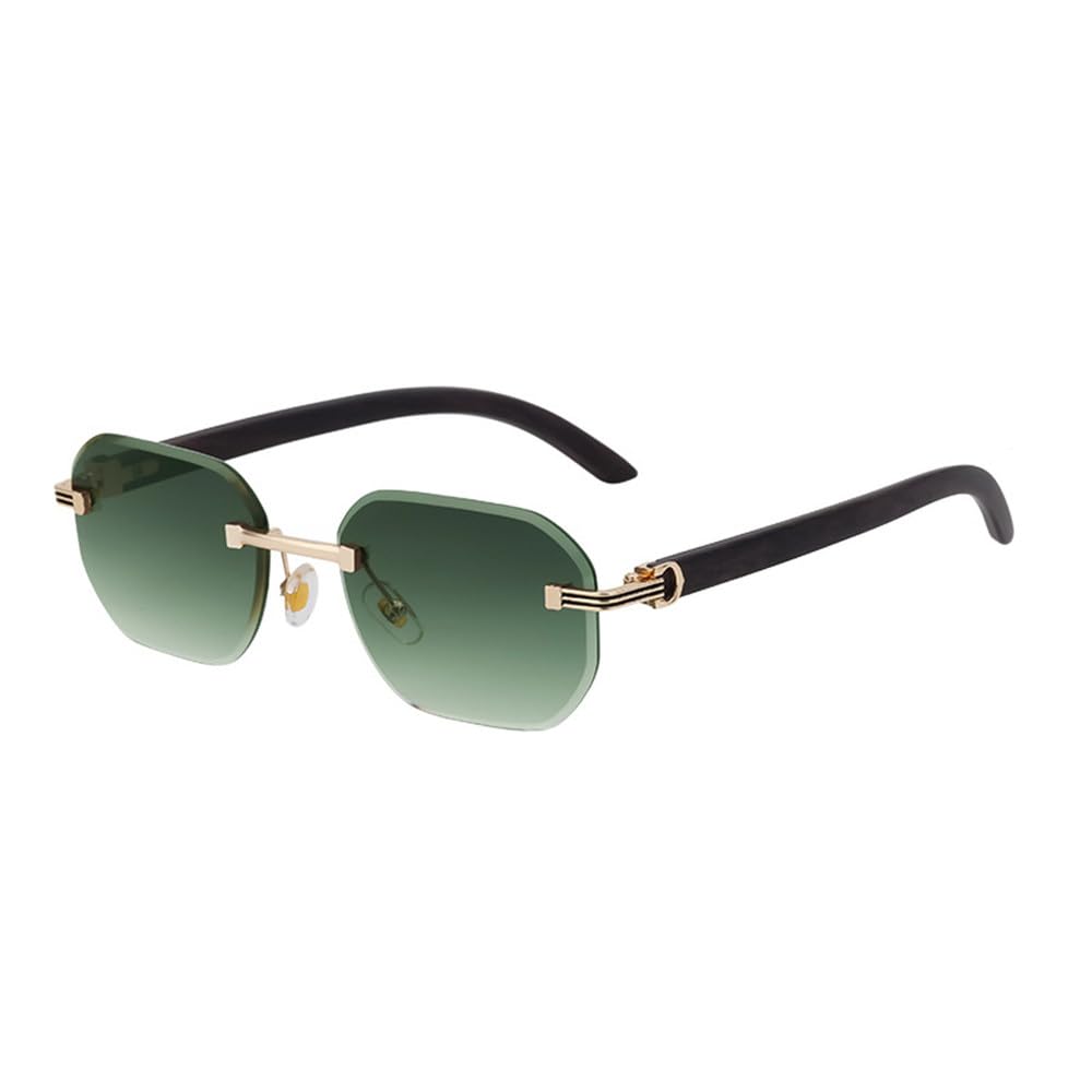 Okulary przeciwsłoneczne Vintage Square Rimless Men, modne okulary punkowe bezramkowe UV400