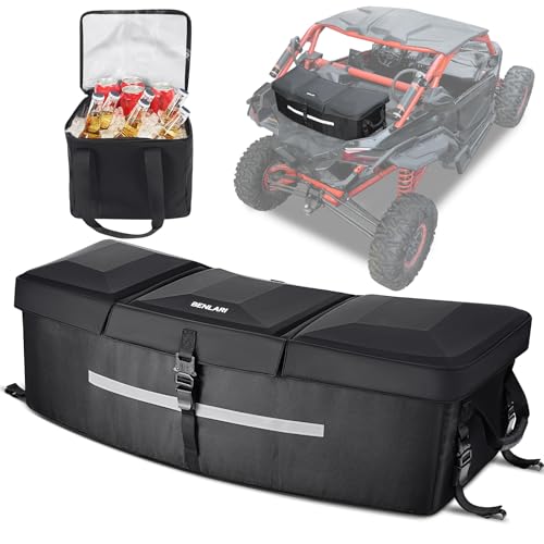 Benlari 53L Can Am X3 Rear Storage Box ATV Storage Bags Waterproof ATV Cargo Bag with Cooler Compatible with Can-Am Maverick X3 Sport Commander Outlander Renegade Replacement for 715002923