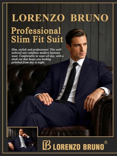 Image of Mens Suit 2 Piece Suits for Men One Button Slim Fit Solid Jacket & Pants Tuxedo Set Business Wedding Party Prom