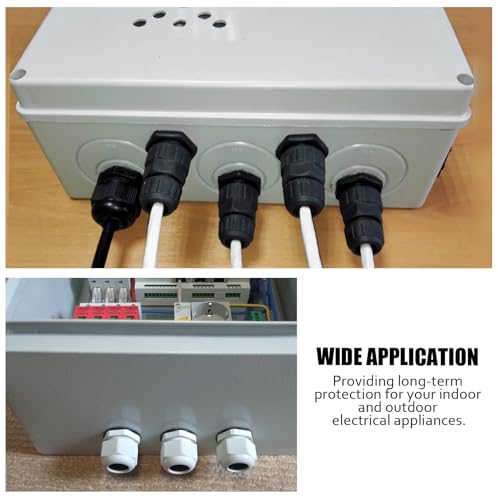 Prensaestopas de nailon regulables IP68 con conector de cable contra tirones 8