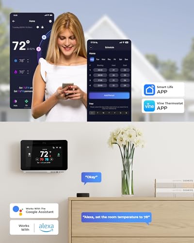 Vine-Smart-Thermostat-for-House-with-Nightlight-43-Inches-WiFi-Thermostats-for-Home-Compatible-with-Alexa-and-Google-Assistant-7day-x-8period-Programmable-C-Wire-Required