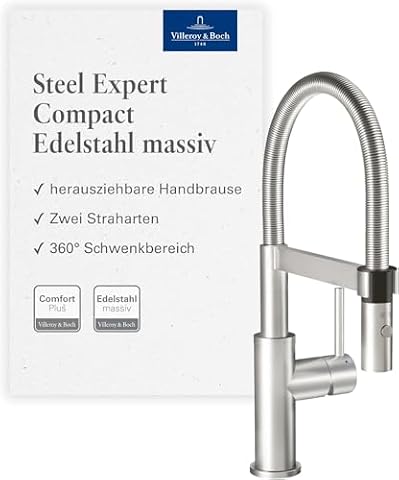 Villeroy & Boch Steel Expert Compact Bateria Zlewozmywakowa, Srebrny, 18.5 x 4.2 x 40 cm