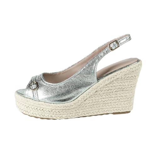 Sandales à plateforme compensée pour femmes YZCIS talons hauts bout ouvert mariage voyage