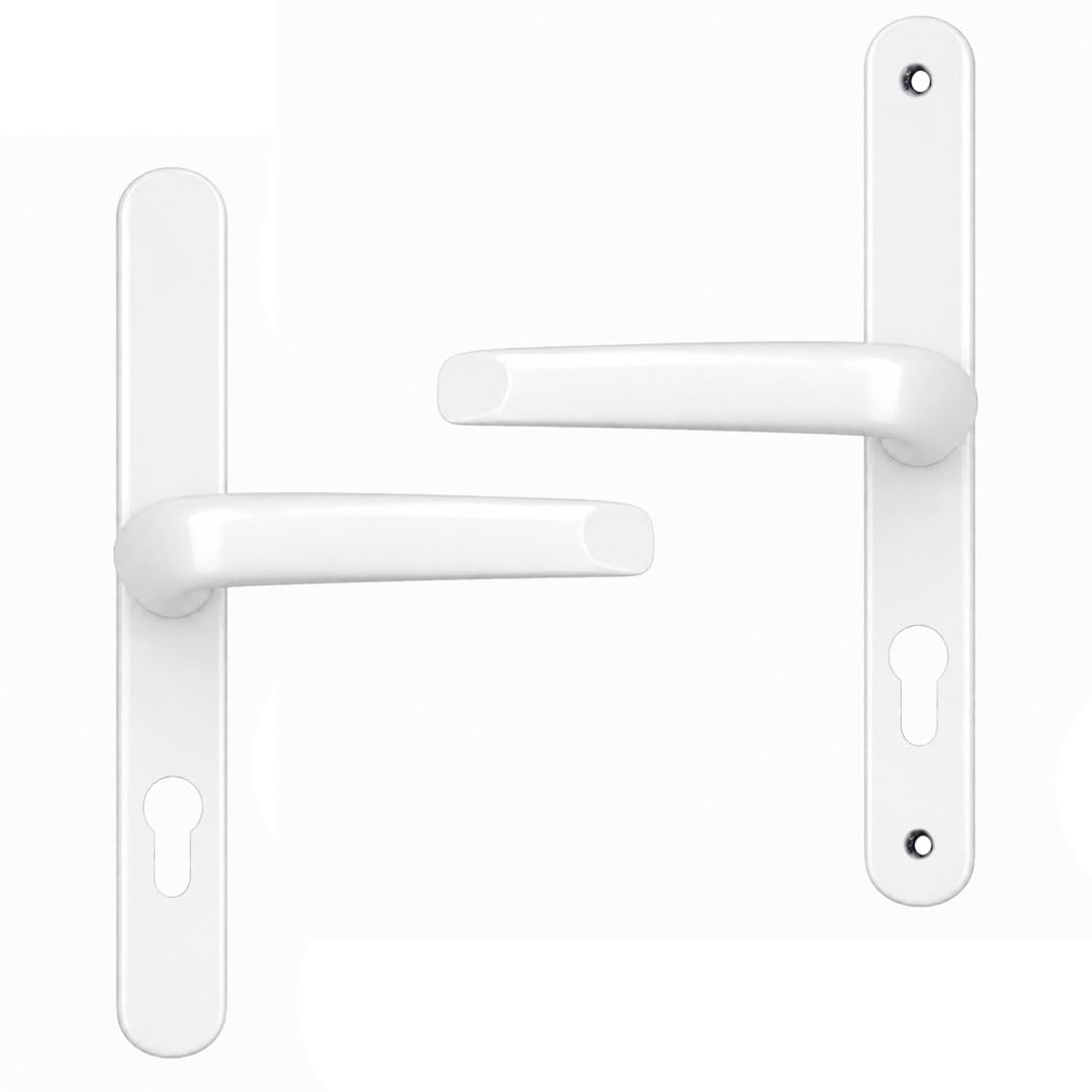 UAP Front Door Handles 243mm Backplate 92mm PZ in Aluminium, White