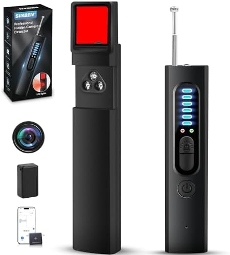 Hidden Camera Detectors and Bug Detectors, 2025 Anti-Spy Cameras Finder Detector, GPS Hidden Camera Detector, Tracking Device Detectors, Cameras Detector for Hotels, Home, Office (Black)
