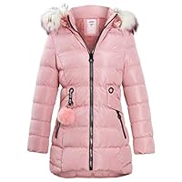 SS7 Girls Padded Coat Showerproof Parka Jacket Faux Fur Age 3 5 7 8 9 10 11 12 13 14 Black