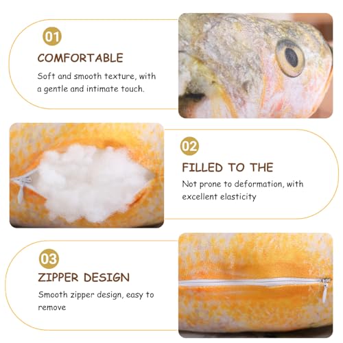 Simulation poisson en peluche 3D moelleuse, oreiller de corps souple - 4