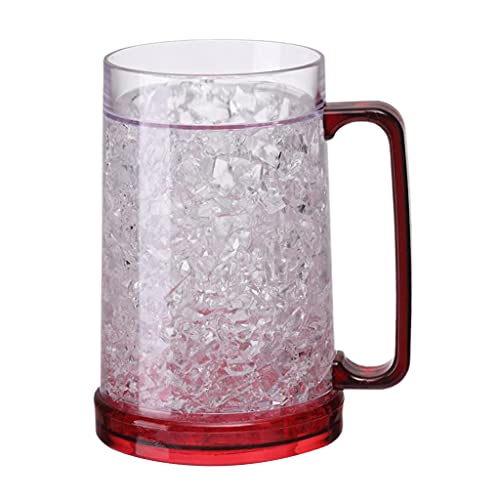 Freezer Ice Beer Mug Clear Cooling Wine Cup Double Wall Gel Frosty Beer Cup Drinking Glasses Double Wall Gel Frosty Cup