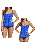 Profile by Gottex Women's Tutti Frutti Fly Away Bandeau Tankini Top (6, Cobalt)