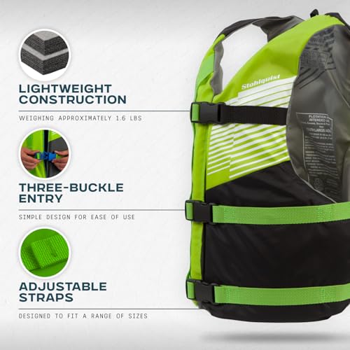 Image of Stohlquist FIT Oversized Adult Life Jacket, US Coast Guard Approved Type III Life Vest, PFD for Men and Women, Easily Adjustable, Lightweight and High Buoyancy - Plus Size (48-60 inch Chest)