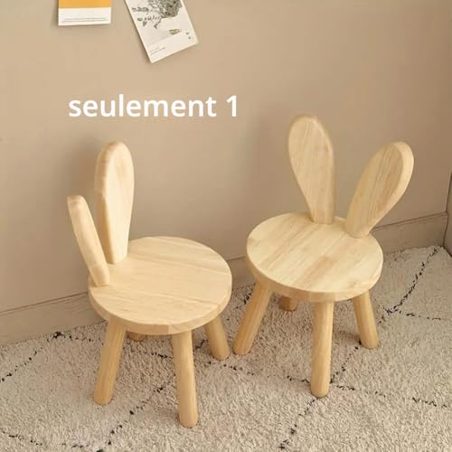 Tabouret de planche en bois avec oreilles de lapin pour enfants - 8