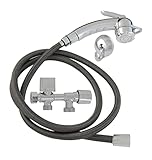 Rousseau WC-Handbrause, Hygiene-Set, komplett für WC, aus ABS, mit Handbrause, Halterung und 3-Wege-Wasserhahn, verchromt