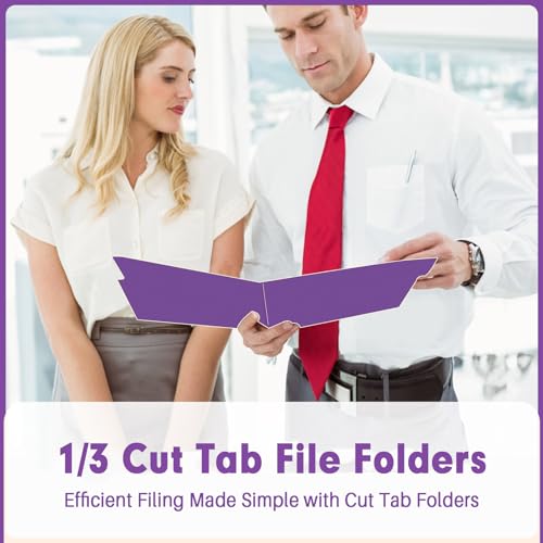 PANDRI Colored File Folders, 120 Pack 1/3 Cut Tab File Folder, Purple by PANDRI - Used condition - Image 6