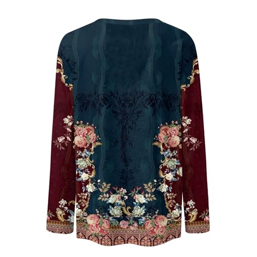 Long Sleeve Tees for Women Cotton Vintage Print Loose Pullover Tops Crew Neck Casual t Shirts Fall Fashion Outfits4