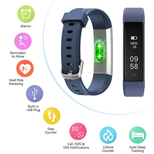 Letsfit Fitness Tracker with Heart Rate Monitor, Slim Activity Tracker Watch, Pedometer Watch, Sleep Monitor, Step Counter, Calorie Counter, Waterproof Smart Band for Kids Women and Men - Thumbnail 2