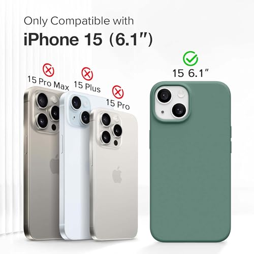 Image of Kratos Soft Silicone Case Cover Compatible with iPhone 15 - Everyday Comfort Protection, Wireless Magnetic Charging Case with Raised Edge Camera & Screen Protection, Shock-Resistant Design