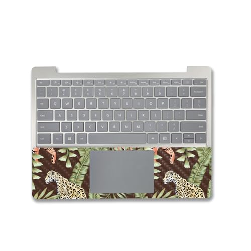 Image of MightySkins Carbon Fiber Skin Compatible with Microsoft Surface Laptop Go 3 (2023) Full Wrap Kit - Tiger Jungle | Protective, Durable Textured Carbon Fiber Finish | Made in The USA